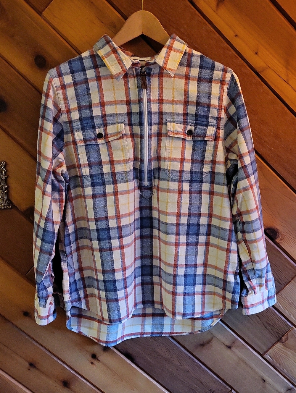 🏕LL BEAN FLANNEL ZIPPER TOP